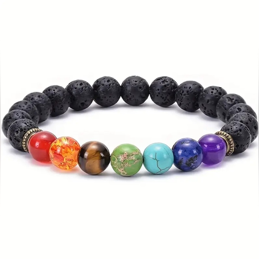 ⚡️4/$20⚡️Chakra Lava Stone Bracelet - Picture 2 of 2